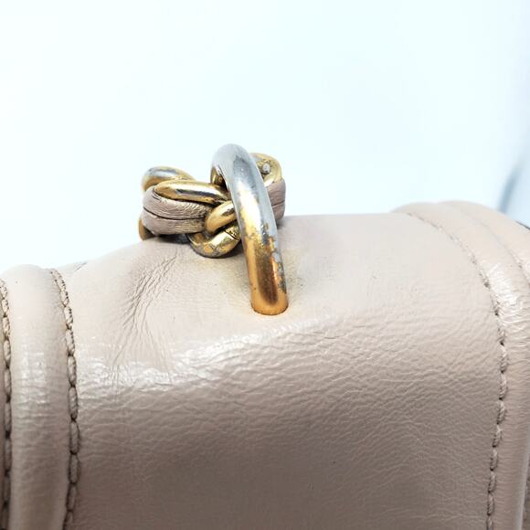 Tory Burch Fleming Convertible Medium Shoulder Bag Quilted Leather Beige Heron - Picture 14 of 14